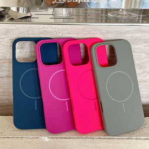 Stile moderno colorato in Silicone liquido custodia per telefono di personalizzazione magnetico Wireless ricarica Anti-goccia Cover del telefono per iPhone 17 - Product Image 4