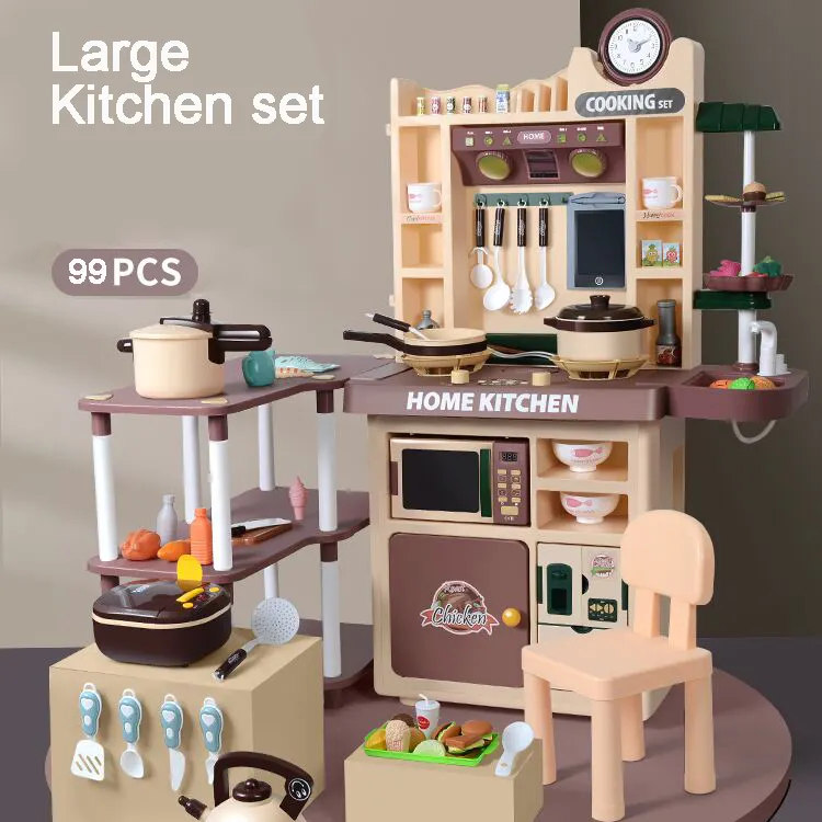 2023 Fabrik Großhandel Küche Set Spielzeug 99 cm Kinder Kunststoff Kochs pray Wasser funktion moderne Küche Spielzeug