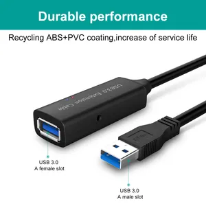 RSHTECH PVC 10M 20M 30M Cable de extensión USB 3,0 A macho a hembra con chips de amplificador de señal incorporado Cable DE DATOS USB