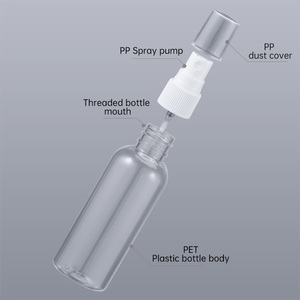 PET para Clear Amber 10ml-250ml Recarregáveis Mist Pulverizador Garrafa para Hand Sanitizer & Cuidados com a pele para o rosto Perfume Screw Cap Garrafa - Product Image 3