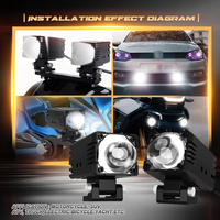 Projecteur de travail LED Luxlion 2026 à lentille unique, mini-phare, accessoires auto bicolores pour VTT et moto