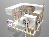 Conception de kiosque d'exposition de chaussures et sacs à main de centre commercial haut de gamme