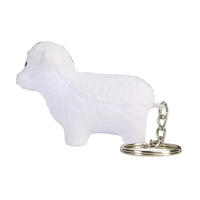 Porte-clés en mousse PU en forme de mouton, personnalisable avec logo, anti-stress, souple et moelleux, cadeaux promotionnels, blanc/couleur personnalisée