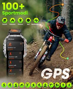 EDS K72 Smartwatch GPS 2,13 Zoll AMOLED LED-Taschenlampe Kompass 100+ Sportmodi Fitness-Uhr 580mAh Akku BT-Anruf für iOS Android - Product Image 4