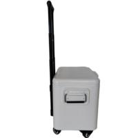 Chariot isotherme roulant durable 40L/50L, seau à glace métallique, boîte à glace isotherme avec roues et poignée de traction pour l'extérieur