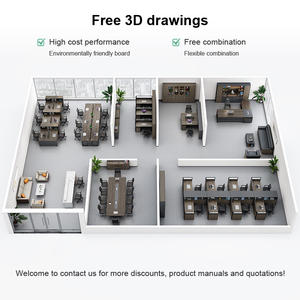 Ensemble <span class=keywords><strong>bureau</strong></span> et chaise de <span class=keywords><strong>bureau</strong></span> en forme de Y, poste de travail pour le personnel avec cloison de séparation - Product Image 6