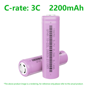 Batterie lithium-ion 3,7 V <span class=keywords><strong>2200</strong></span> mAh <span class=keywords><strong>INR18650</strong></span> 3C à décharge rapide pour appareils ménagers, outils électriques, drones - UN38.3 MSDS IEC - Product Image 2