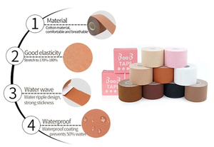 BooB Tape Adhesive Tape White <b>Waterproof</b> Reusable Matte Finish Latex Free Non Sterile Class I Medical Use with Nipple <b>Covers</b> - Product Image 3
