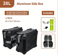 Valises latérales de moto en alliage d'aluminium haute résistance, étanches, à dégagement rapide, robustes, 38L