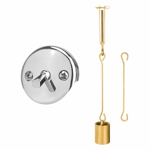 Nguồn nhà máy Chrome chuyến đi đòn bẩy tấm bồn tắm chất thải tràn một vòng hình khuyên faceplate cống Stopper Kit với tóc Lọc - Product Image 1