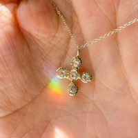 SongYi Femmes Croix Clair Diamant Halloween Mode Pendentif Clavicule Chaîne Vampire Style Collier