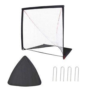 High Quality SAMBASPORTS 4' X 4' X 4' Durable Portable <strong>Foldable</strong> Lacrosse <strong>Goal</strong> with Iron Frame and Polyester Training Nets - Product Image 5