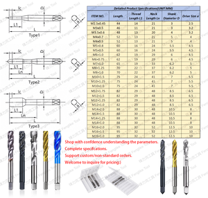Tappo a spirale avanzato in carburo di tungsteno al cobalto a 3 taglienti con collare in cobalto per acciaio inossidabile, ghisa, tappo a tagliente HSS, tappi HSS - Product Image 4