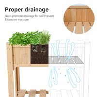 Lit de jardin surélevé à 2 niveaux avec pieds 35.4 "L X 23.6" W X 35.4 "H pour herbes végétales Fleurs Plante verte