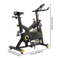 Vélo de spinning professionnel pour centre de fitness avec guidon réglable en hauteur, pédalage silencieux et coussin confortable
