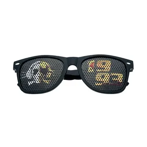 Stiker pola kustom plastik promosi grosir kacamata hitam klasik pria wanita uv400 kacamata hitam warna