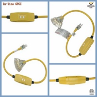 리펑 ETL 미국 표준 15A 125V~60Hz 자동 리셋 3핀 5-15P 누전 차단 기능이 있는 GFCI 플러그 IP54 연장 코드