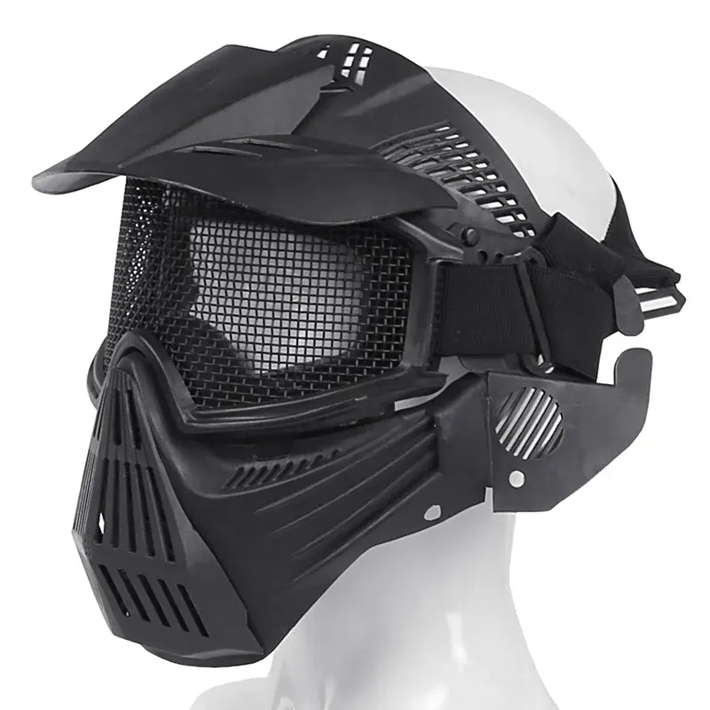 CS bảo vệ kính mắt kim loại thép lưới mặt mặc săn bắn ngoài trời paintball Mặt Nạ Kính Nylon Vật liệu dây đeo