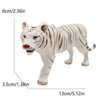 Figurines d'animaux de simulation transfrontalières en PVC : Éléphant africain, Tigre blanc, Panda, Lion mâle, Grenouille, Écureuil volant, Paon