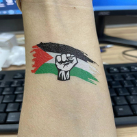Autocollant de tatouage temporaire de haute qualité pour le visage, motif drapeau national palestinien, blanc, pour compétition de football