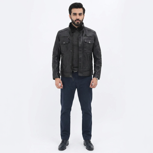 Genuine <b>Leather</b> Vintage Coated <b>Jacket</b> for Men & Boys Classic Biker Motorcycle Design <b>Blazer</b> Style - Product Image 1