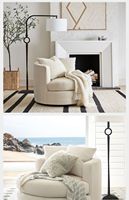 Fauteuil simple rotatif de haute qualité, design nordique, luxe léger, moderne, tissu technique, écologique, pour appartement, hôtel
