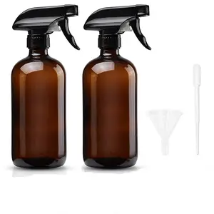 8oz 16oz 32oz ambra Boston Bottiglia Dello Spruzzo di profumo cosmetico Rotondo di Vetro Per La Compensazione di Soluzioni