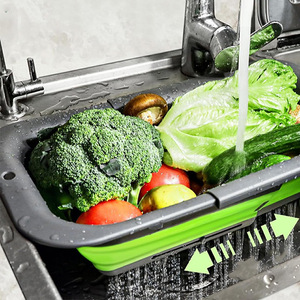 Colador de Fregadero de Cocina Expandible y <span class=keywords><strong>Plegable</strong></span> de TPR+PP, Libre de BPA, de Grado Alimenticio, Colador Grande <span class=keywords><strong>Plegable</strong></span> 4 en 1 con Función <span class=keywords><strong>Multiusos</strong></span> - Product Image 4