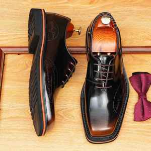 Zapatos de Vestir para Hombre de Alta Calidad, Estilo Casual Británico Extravagante, Oxfords de Moda, Nuevos Zapatos de Boda de Cuero Genuino para Hombre - Product Image 1