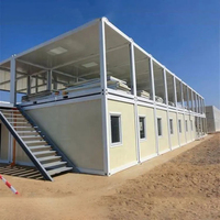 Casa Prefabricada Modular Desmontable de Dos Pisos, Casas Contenedor Prefabricadas de Bajo Costo con Instalación Rápida