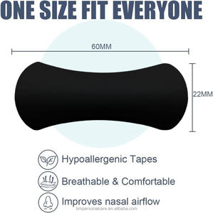 Bandes nasales pour le soulagement du ronflement, la respiration et le sport (30 bandes) Noir 60x22mm Tissu non tissé Certifié ISO - Product Image 3