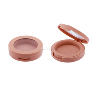 Fard à paupières et fard à joues simples vides personnalisés Conteneur à poudre compact rond en plastique rose recyclable-pour cosmétiques