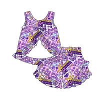 Ensemble de pyjamas en bambou pour bébé fille, nouveau style, imprimé personnalisé, débardeurs et shorts pour filles, tenues d'été pour filles, bébés