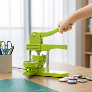 <span class=keywords><strong>Machine</strong></span> à presser les badges multifonctionnelle, 3 formes : cœur, carré, rond, pour badges personnalisés DIY, idéale pour l'école et les entreprises - Product Image 6