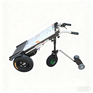 Draagbare opvouwbare elektrische transportkar met zitting, duurzame vlakke aanhanger voor transport, handkar, transportwagen - Product Image 4