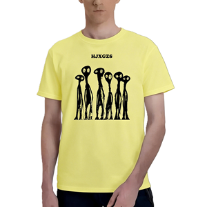 Unique Alien Group Sketch Men's <strong>Quirky</strong> Graphic Tee Mystery Sci-Fi Creature Cotton <strong>T</strong>-<strong>Shirt</strong> Street Style Oversized Casual Top - Product Image 4