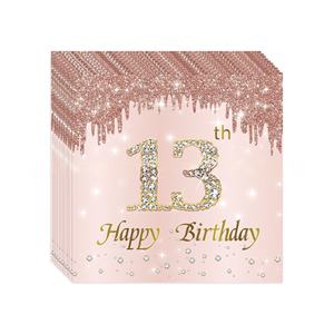 Décoration moderne en papier de soie de serviettes de fête d'anniversaire de conception de <span class=keywords><strong>diamant</strong></span> d'or rose pour des célébrations - Product Image 2