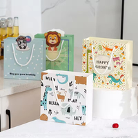 Sacs cadeaux en papier imprimés avec des motifs d'animaux personnalisés, avec poignée, pour les fêtes d'anniversaire des enfants, les fêtes de naissance, les emballages de cadeaux