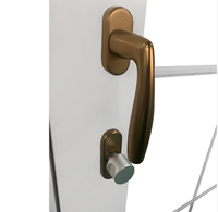 Porte d'entrée extérieure battante en bois recouvert d'aluminium PENJOY, isolation thermique et phonique, revêtement écologique en fibre de verre, sur mesure pour villa, garantie 5 ans