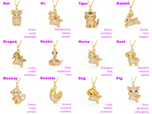 Collar de cadena para suéter con diamante CVD cultivado en laboratorio, chapado en oro de 14K sobre plata, personalizado, clásico, para regalo de compromiso, 12 signos del zodíaco chino - Product Image 5