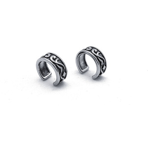 yunnique Clip-on <b>Earrings</b> Geometric Pattern Titanium Steel Ear Clips For Men And Women European Style Jewelry - Product Image 4