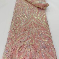 Tissu en velours résistant à l'abrasion, découpé au laser, à rayures, avec broderie perlée, pour robes de mariée et de soirée, vente en gros