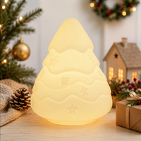 Lampada LED per Bambini a Forma di Orso Natalizio, Luce Notturna RGB Ricaricabile con Controllo Touch, Luce Calda, Timer 30 Minuti, per Uso sul Comodino
