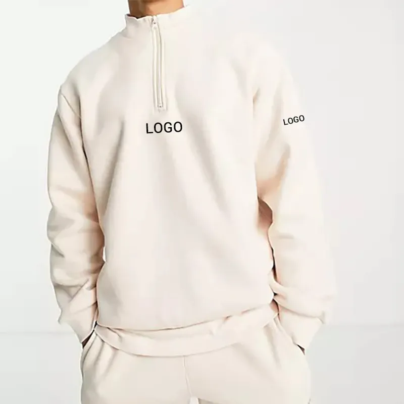Logo Custom Jogging Running Pullover Mens Cotton Hoodie Half Zip Breathable Sport Fleece Plain Sweatshirts