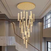 Lampes d'escalier MEEROSEE, luminaires de plafond modernes en cristal pour escalier, maison duplex, villa, plafond suspendu, grand lustre MD98127