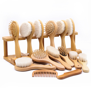 Ensemble de peigne et de buisson pour bébé-bois de lotus naturel avec poils de chèvre doux et peigne en bois de poire brosse à cheveux pour enfants - Product Image 4