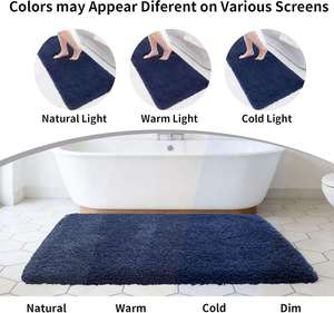 High Quality 1pc Machine Made Ultra Soft Bathmat Thickened Plush Anti-Slip Non Slip <b>Waterproof</b> Super Absorbent Bathroom Floor - Product Image 4