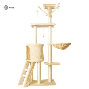 Luxe grijze kattenboom design kattentoren natuurlijke krabpaal krabplank klimkattenhuis bomen voor kittens - Product Image 5