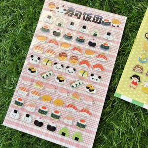 Feuille d'autocollants 3D gonflés, thème alimentaire monde marin, mignons dessins animés, autocollants décoratifs en PVC imperméables pour loisirs créatifs et cadeaux pour enfants - Product Image 2