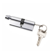Cylindre de serrure de porte en laiton de 70 mm, clé unique Euro, clé grande taille complète pour porte en bois